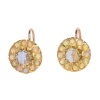 Victorian gold earstuds set with large rose cut diamonds and 24 opals